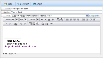 WYSIWYG Editor