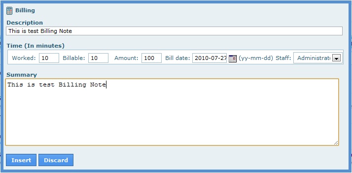 Add Billing Note