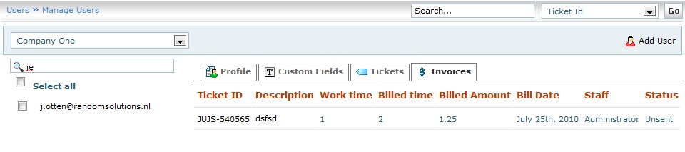 Vision Helpdesk Billing Report